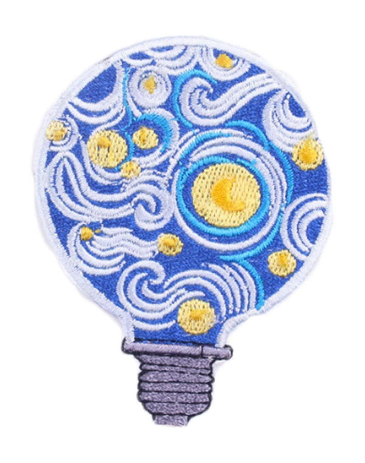 Ysmzzmsy 1 PCS Waves Iron On or Sew On Embroidered Patch Bulb Patch