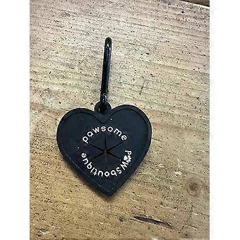 Pawesome paws boutique black heart shaped poo bag holder
