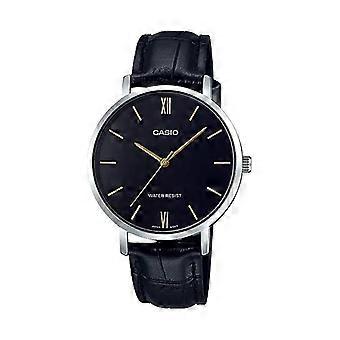 CASIO COLLECTION MINIMAL, LEATHER - BLACK