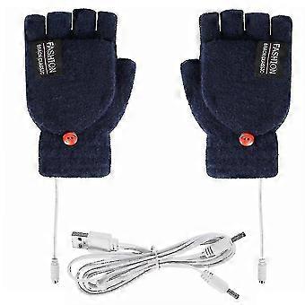 Winter USB opladen elektrische verwarming handschoenen thermisch verwarmde volledige halve vinger wanten warm houden warm