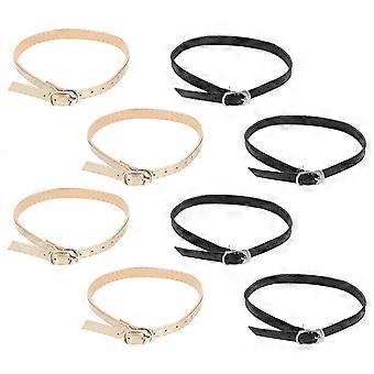 4 Pairs of Adjustable Shoe Straps for High Heels, Anti Slip Shoe Grips Fake Leather Elastic Straps for Shoes Replacement Heel Straps for Loose Shoes B