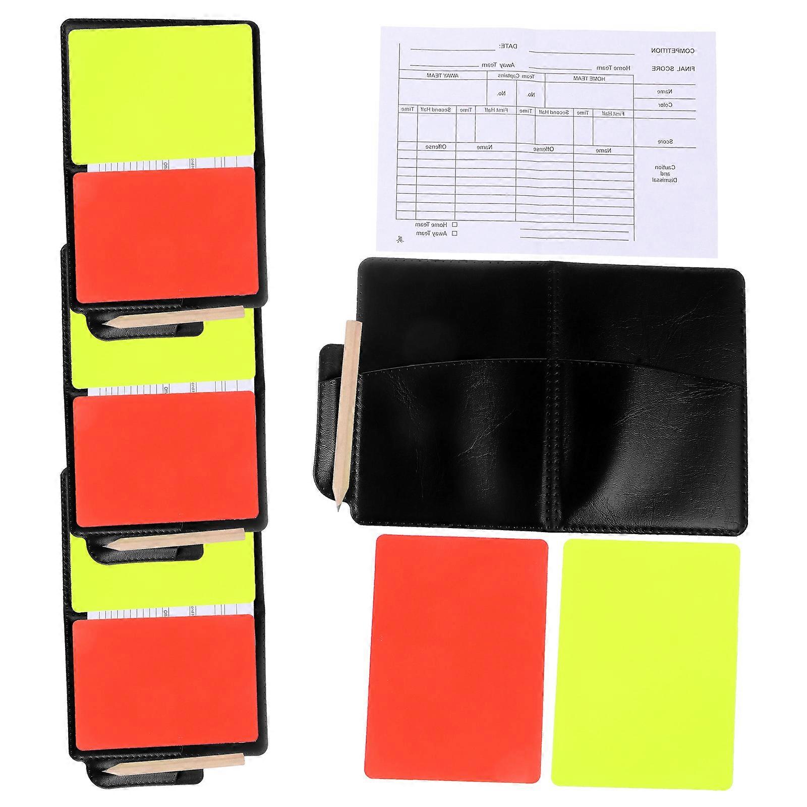 4 Sets Professional Referee Kits Standard Referee Cards with Portable Referee Wallets