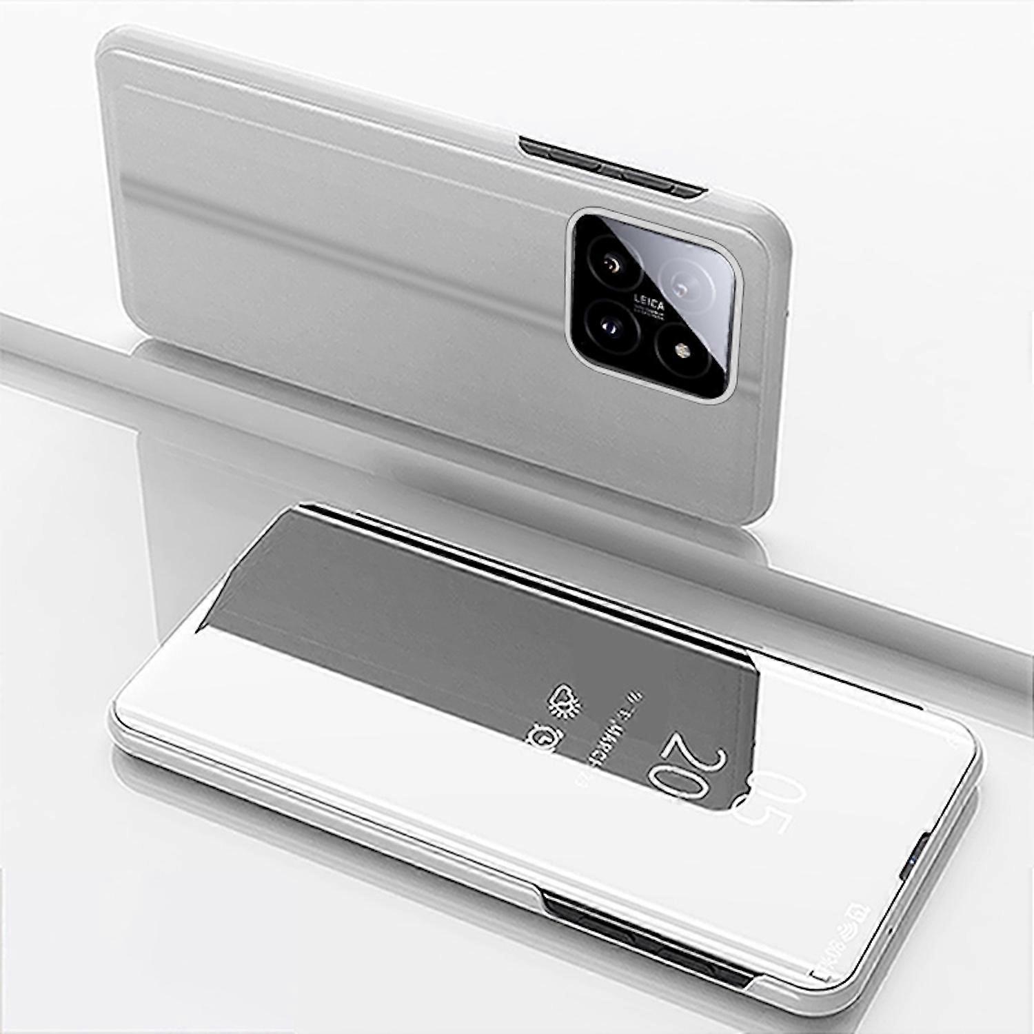 For Xiaomi 14 View Mirror Mobile Phone Smart Cover Wake UP Function Case Silver