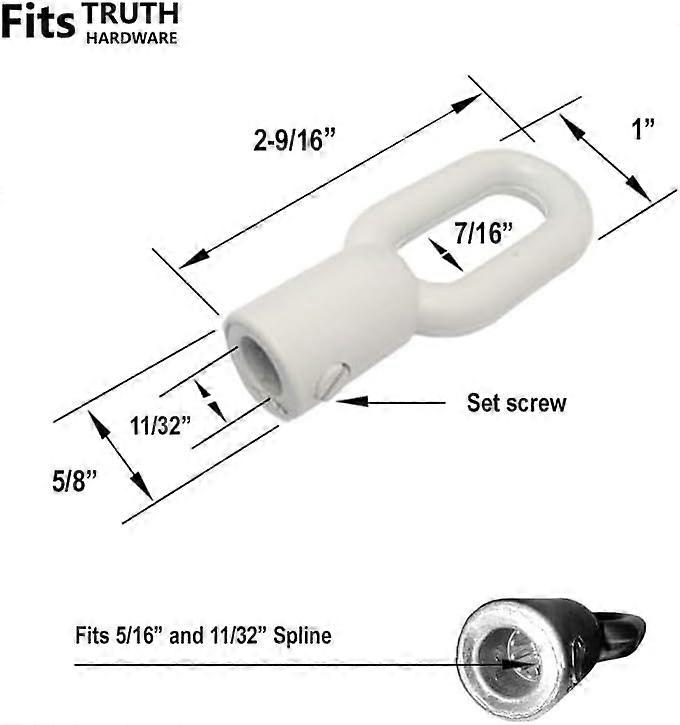 Replacement Eyelet Adapter for Skylight and Awning Window Operators, White
