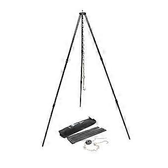 Campfire Tripod Grill with Foldable ThreeLayer Aluminum Rack for Outdoor Cooking and Storage Bag