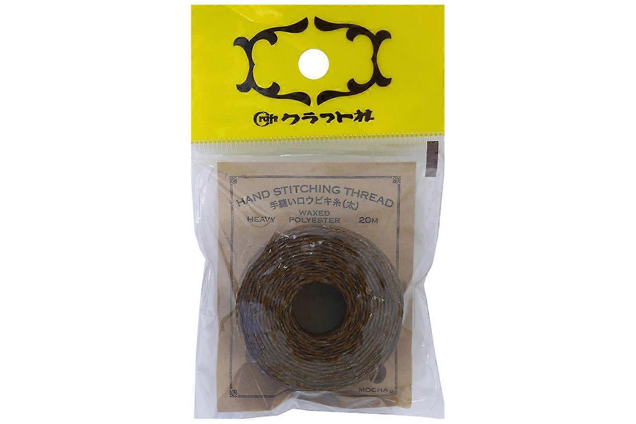 Craft Sha Leathercraft Waxed Polyester Stitching Leather Thread Mocha Brown 20m