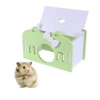 Pet Sleeping House Wooden Hamster Nest Board 2Pcs Green Small Animal Toy