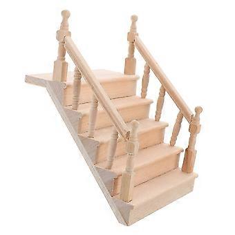 Miniature Wooden Staircase Dollhouse Furniture compatible with Decoration Handcrafted