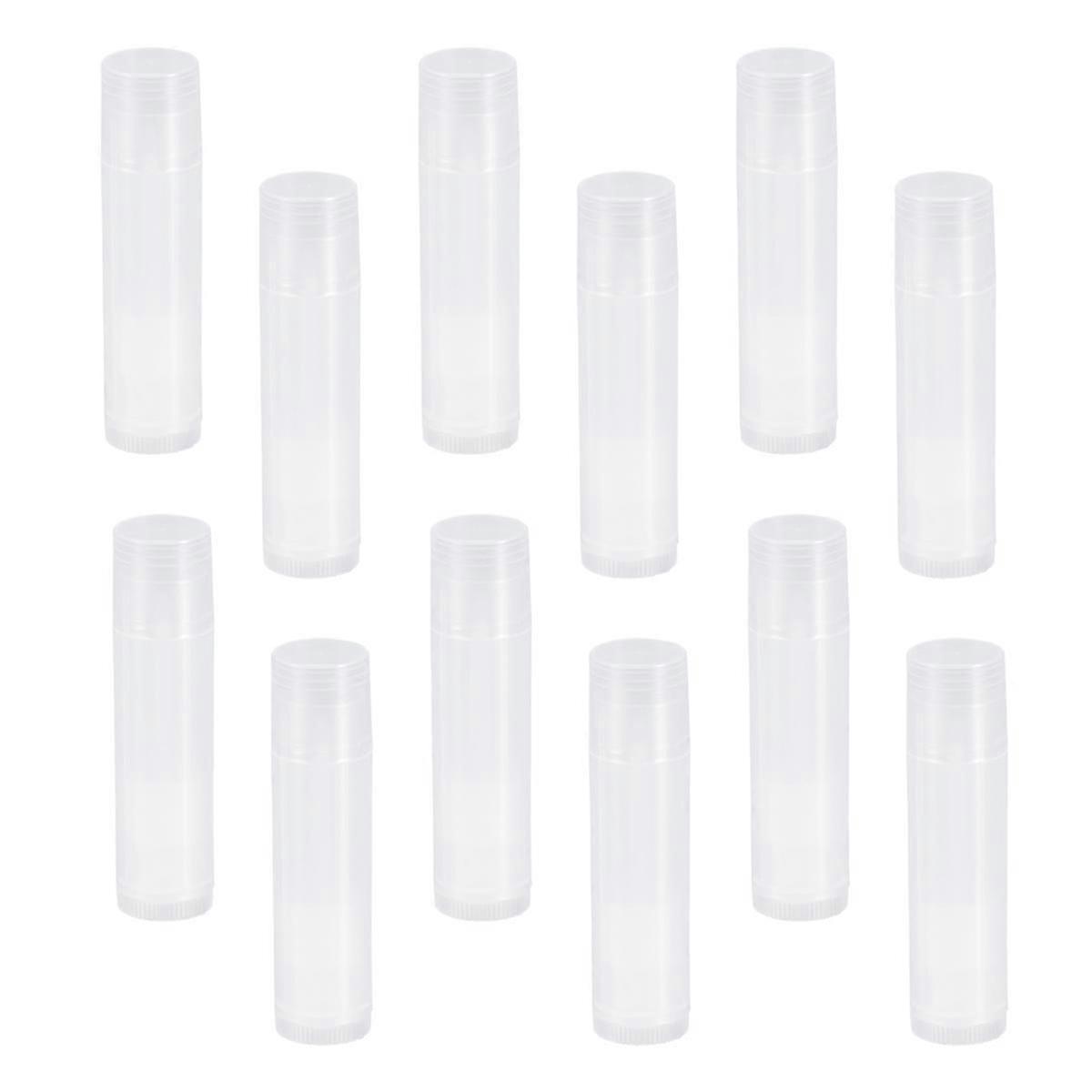 25Pcs Transparent Empty Lip Balm Tubes with Caps, PP Material for Storage