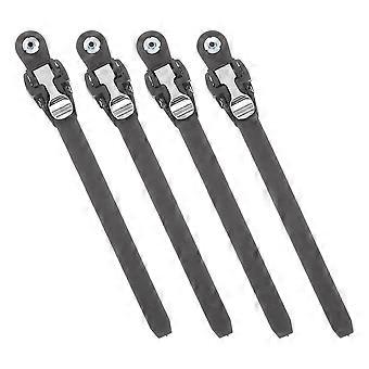 Black PVC Roller Skate Buckle Straps for Replaceable Use 16Pcs