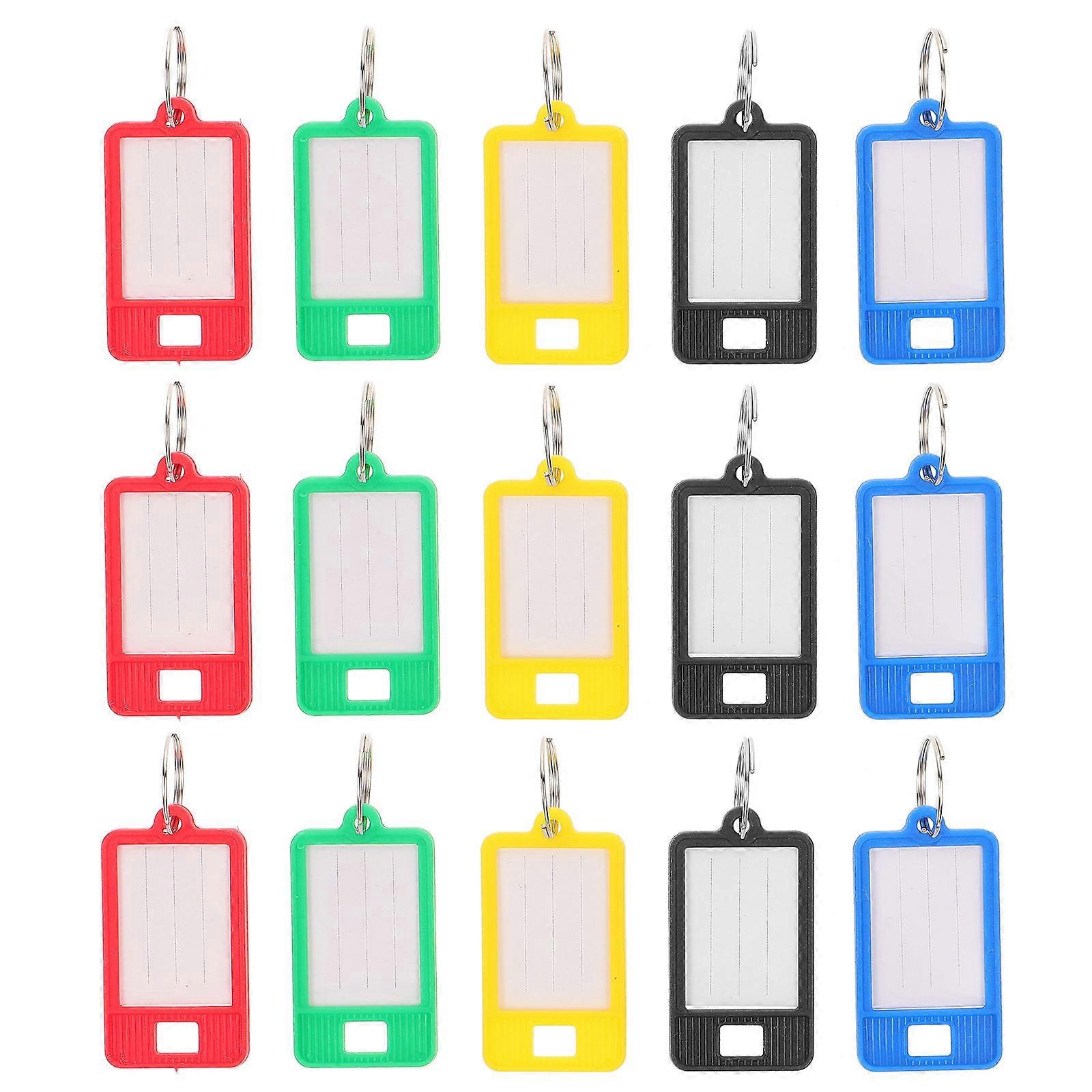 Key Tags with Ring Plastic Key Chains for Clear Marking 50Pcs