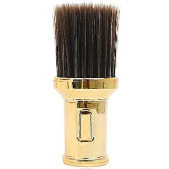 Salon Neck Duster Brush for Hair Cutting and Shaving  Soft Bristles, Easy Cleaning, Gold Color, for Barber and Personal Use