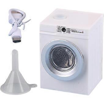 RUIYUE Mini Washer Machine Dollhouse Furniture Toy Washing Machine Rechargeable 1:12 Scale Dollhouse Furniture with Openable Lid & Drain Pipe Realisti