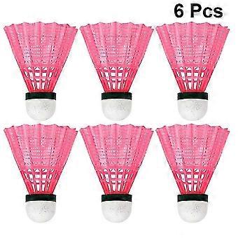 Z7 6pcs Nylon Plastic Badminton Practical Shuttlecocks Sports Supplies Exercise Accessories For Indoor Outdoor Playing School Activities (pink)-Yvan