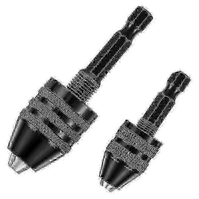 2Pcs Hex Shank Keyless Drill Chuck, Screwdriver Converter Drill Adapter Quick Change Drill Bits Too DB