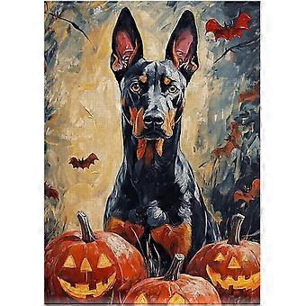 Halloween Doberman Pinscher Jigsaw Puzzle - Pet Pumpkin Costume Portrait for Doberman Pinscher Owner SQZ972