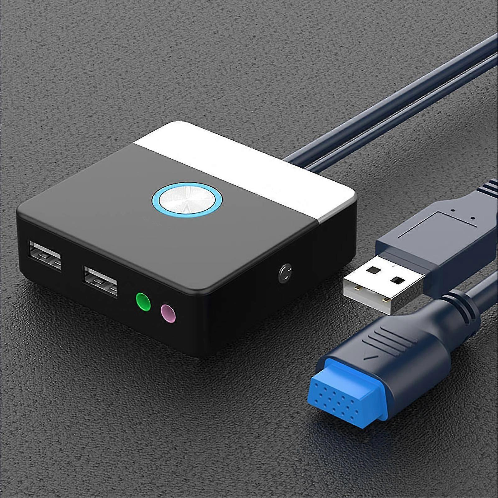 Double USB Ports 2 Audio Interfaces Desktop Computer Case Power Supply Switch