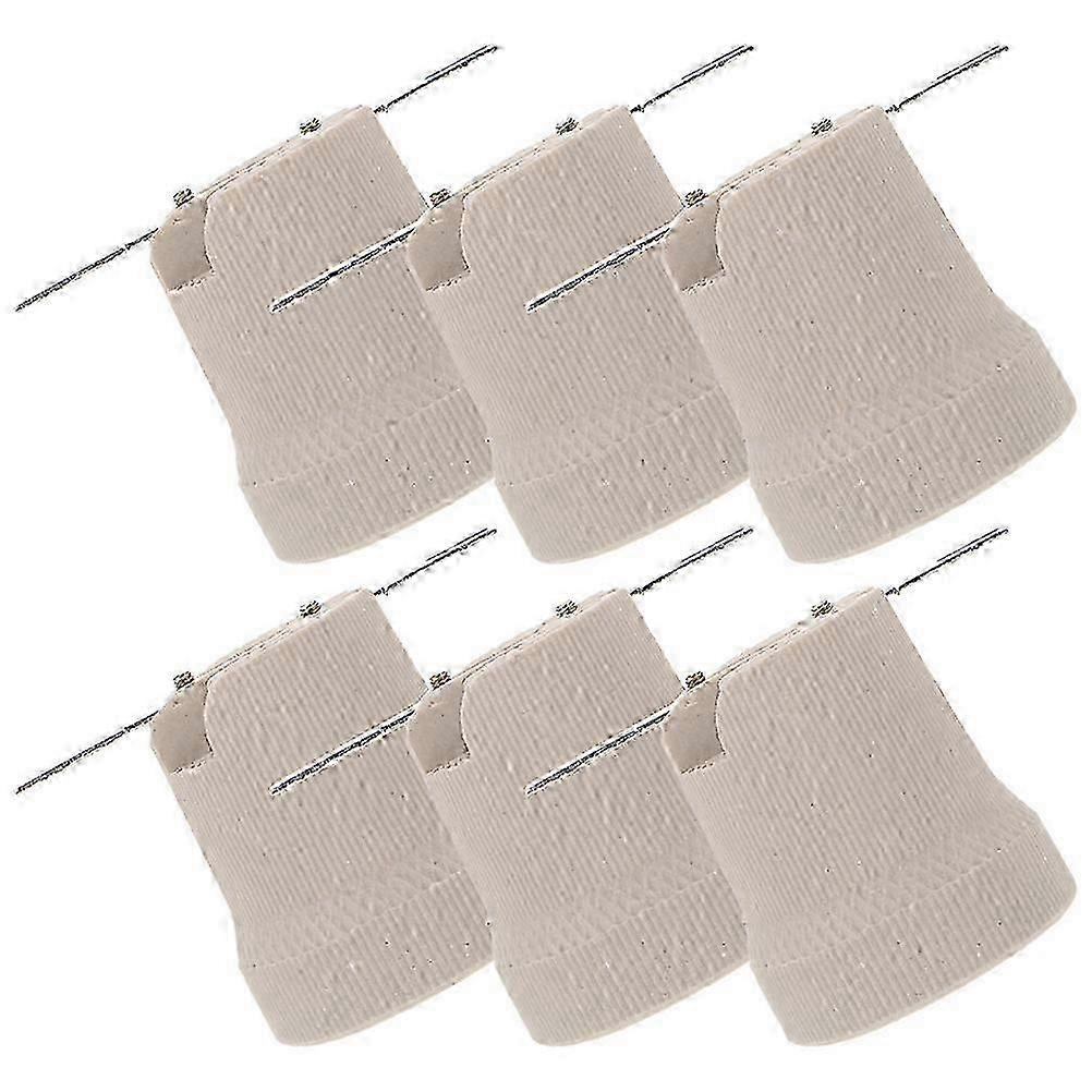 E27 Ceramic Lamp Holder for Light Bulb Socket Replacement 6Pcs Beige Set