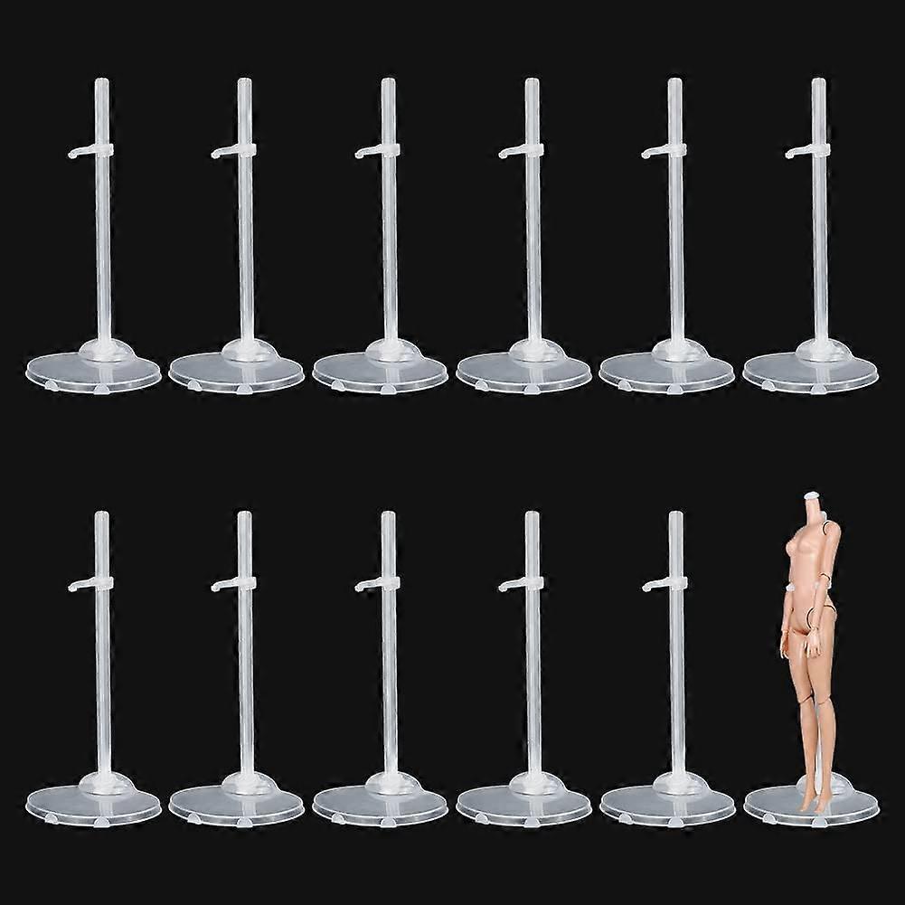 12pcs Adjustable Figure Stands Display Holder Clear Plastic Action Figures Model Support Frame