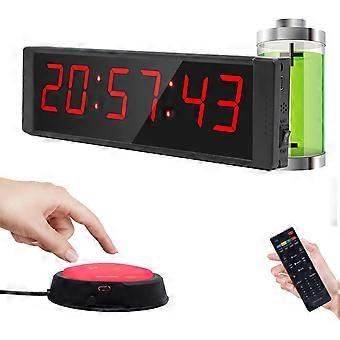 Stort stoppur med start/stopp-knapp, digital LED-timer med fjärrkontroll, nedräkningsklocka med summer, gymklocka för hemmagym, intervalltimer för träning