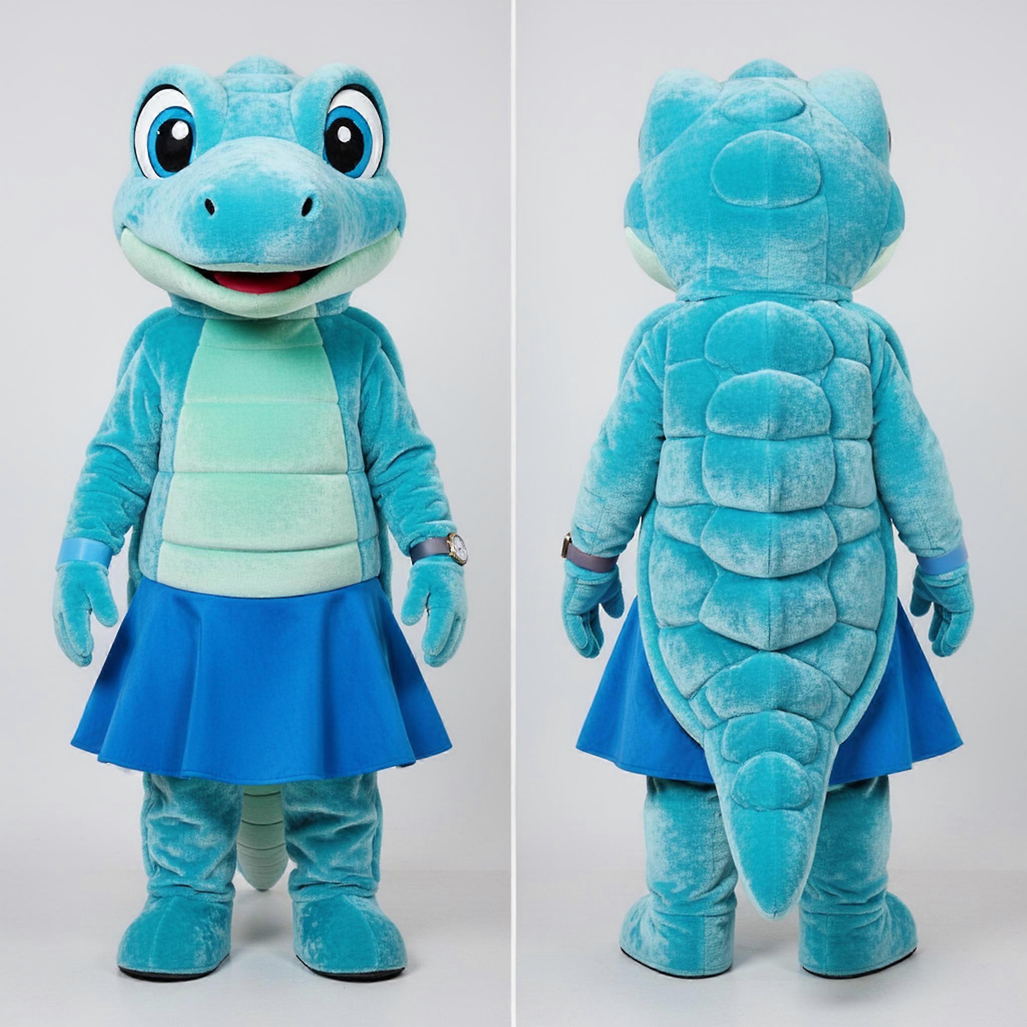 MASTICOT Cyan Soft Scaled Lizard Mascot