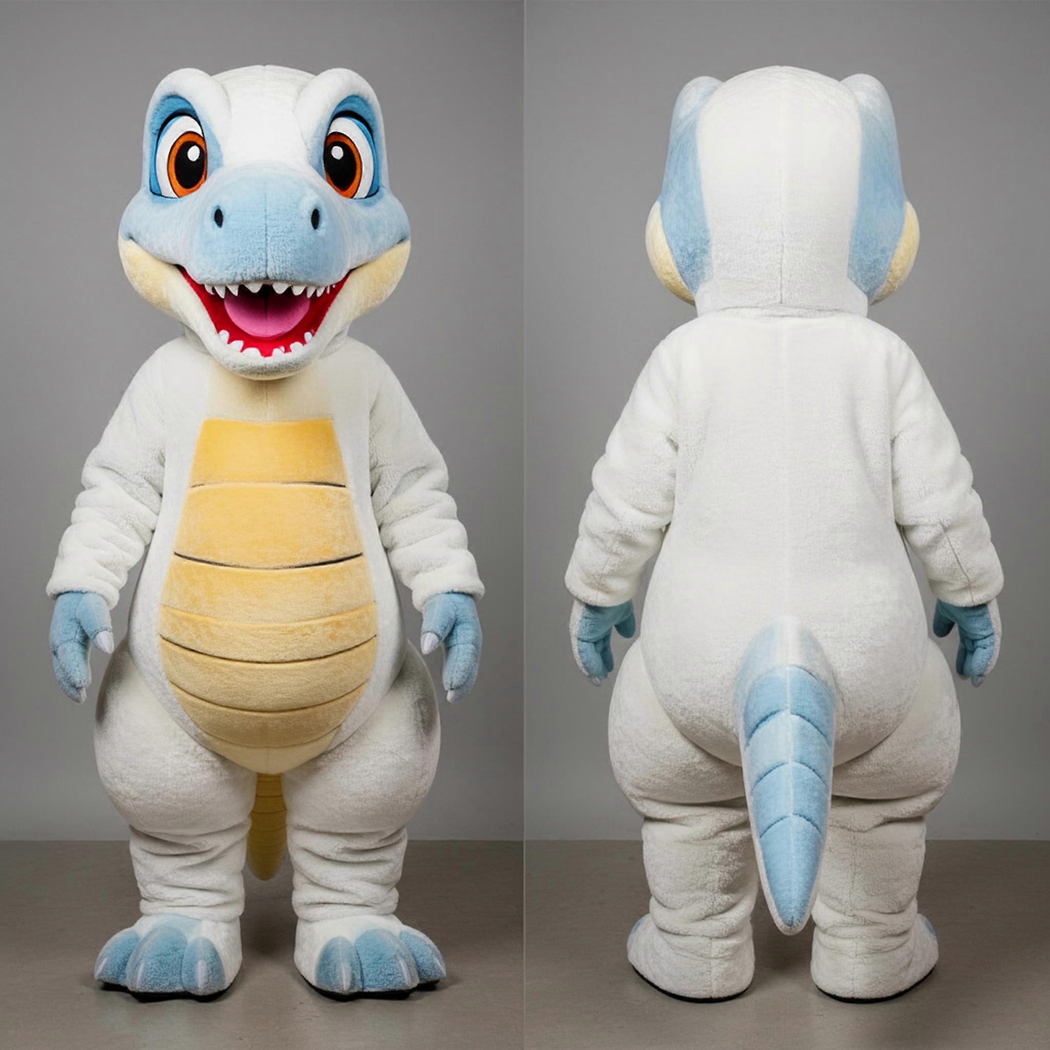 MASTICOT Ivory White Rounded Coelophysis Mascot