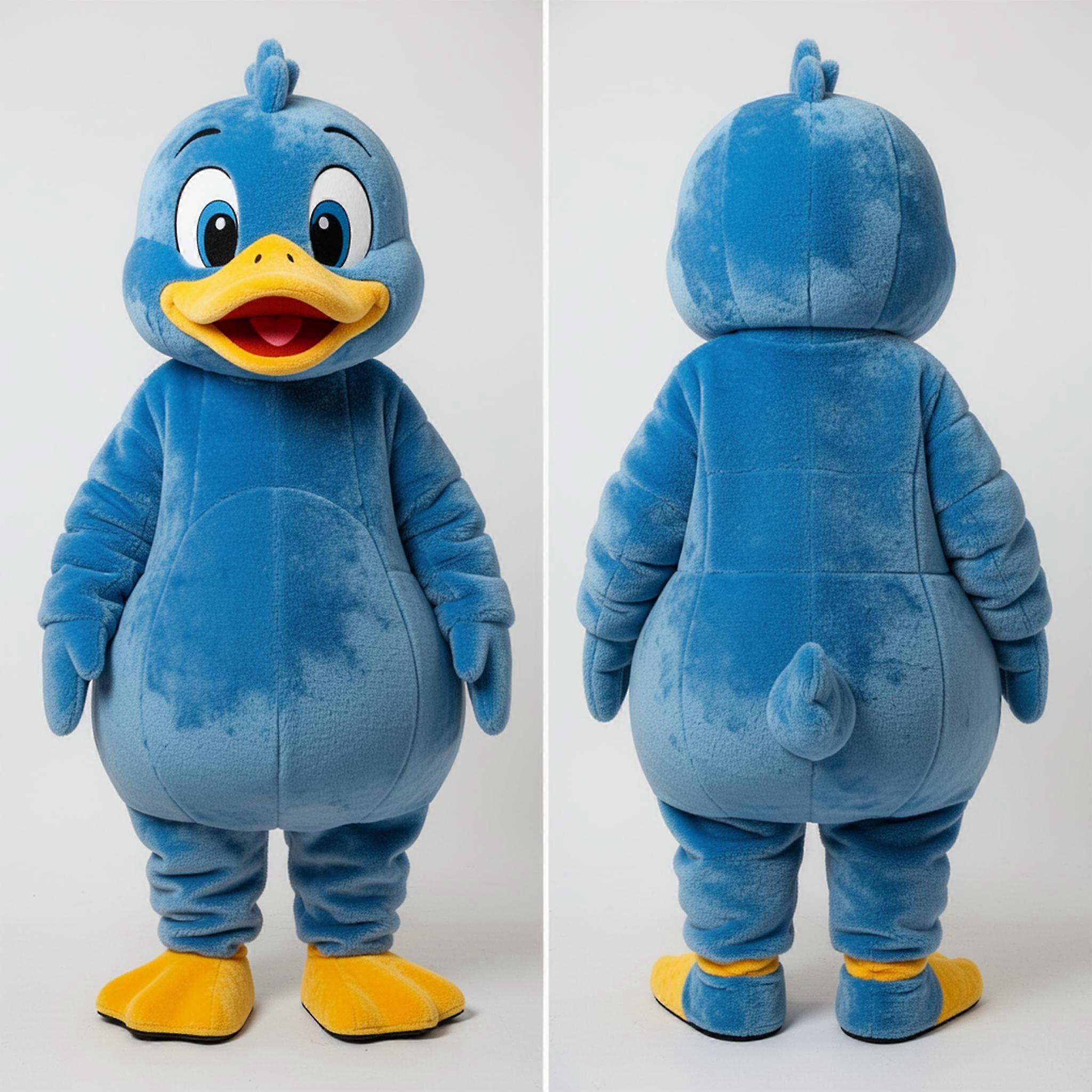 MASTICOT Azure Blue Rounded Duck Mascot