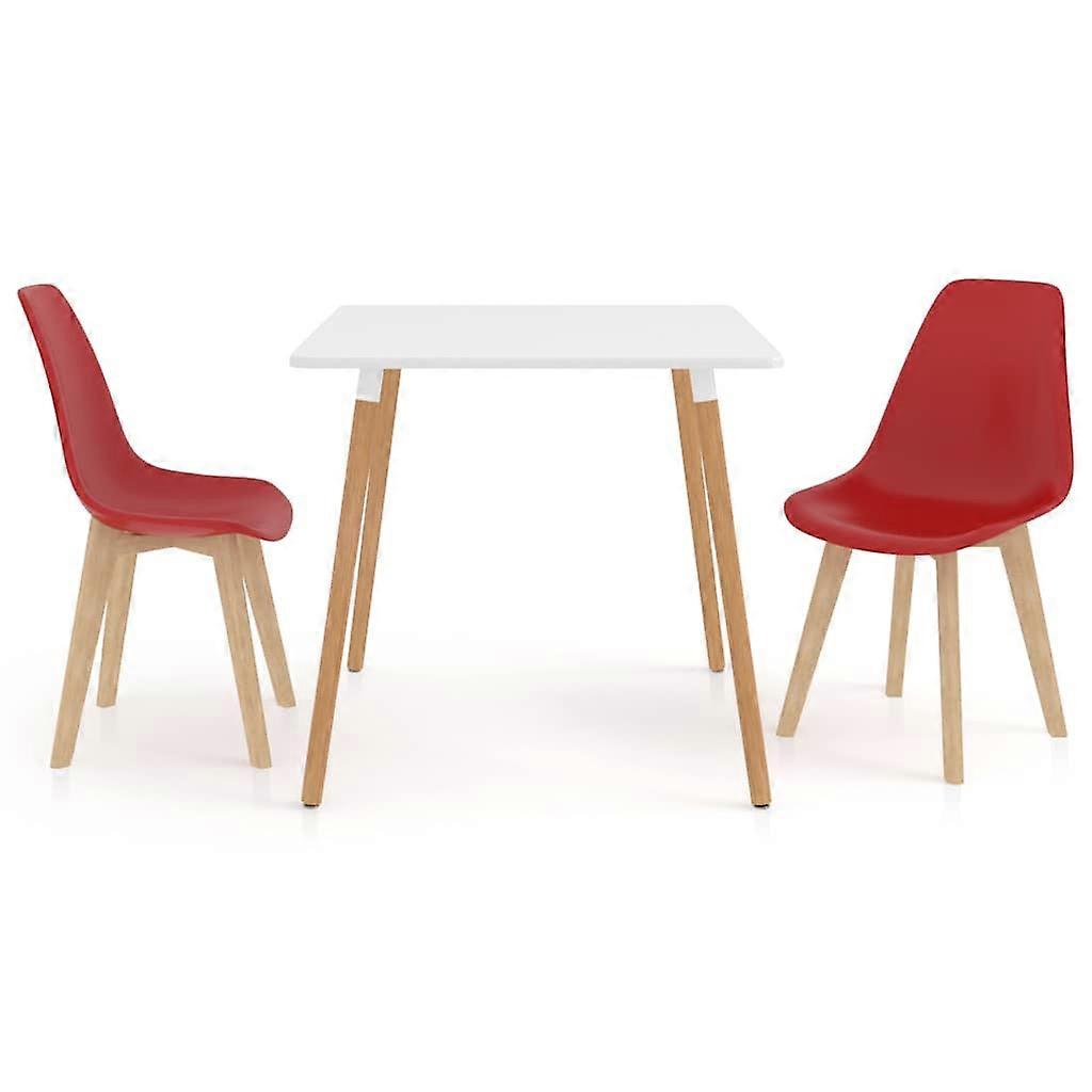 vidaXL 3-delige Eethoek rood