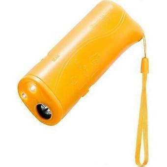 3 in 1 Handheld Ultrasonic Anti-Bark Device for Dogs with LED Light - Portable Anti-Bark Training and Education (Yellow)