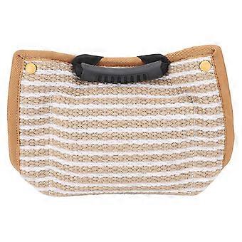 Dog Training Bite Pillow Tear Resistant Interactive Play Toy Jute Pad Sleeve Equipment with Handles