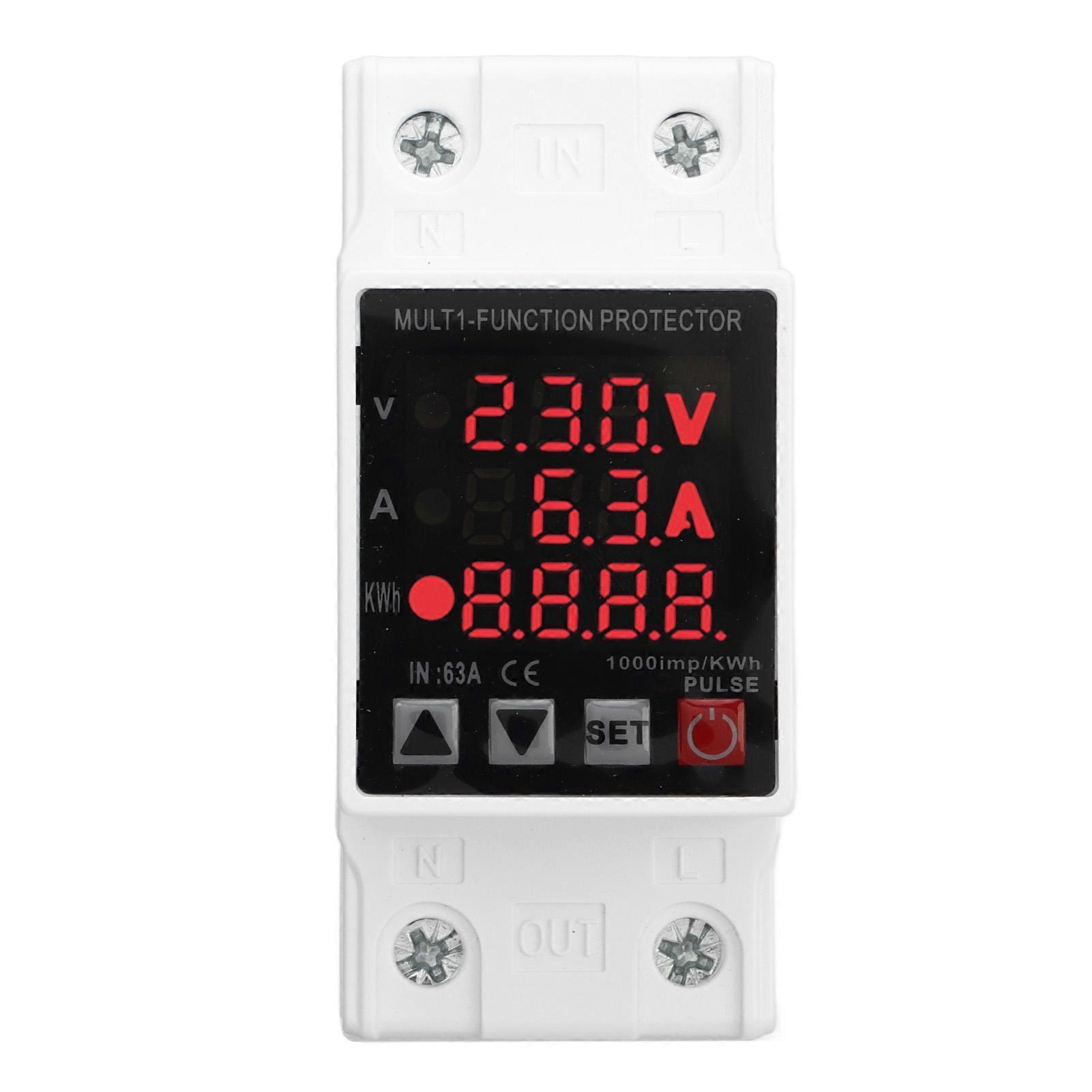 Over Under Voltage Protector Self Resetting Protective Device Adjustable Current Limit Digital Displ