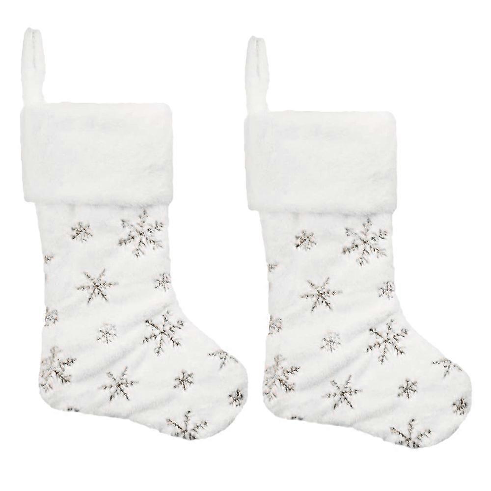 Elegant Sequin Snowflake Stockings