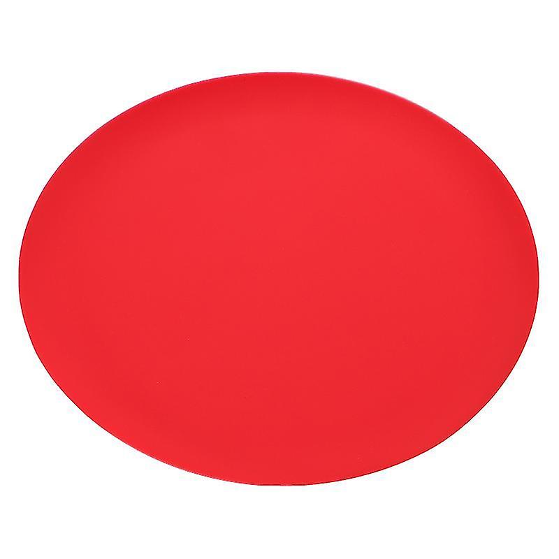 26X26cm Red Plates 1pc Non-skid Silicone Dinner Plate Tabletop Heat-insulated Meal Mat Placemat