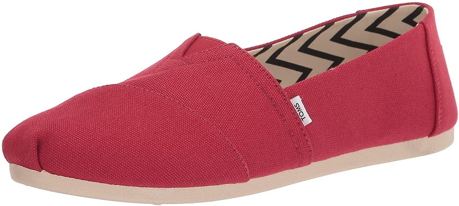 Toms Classic Red Recycled Cotton Womens Espadrilles Slipons
