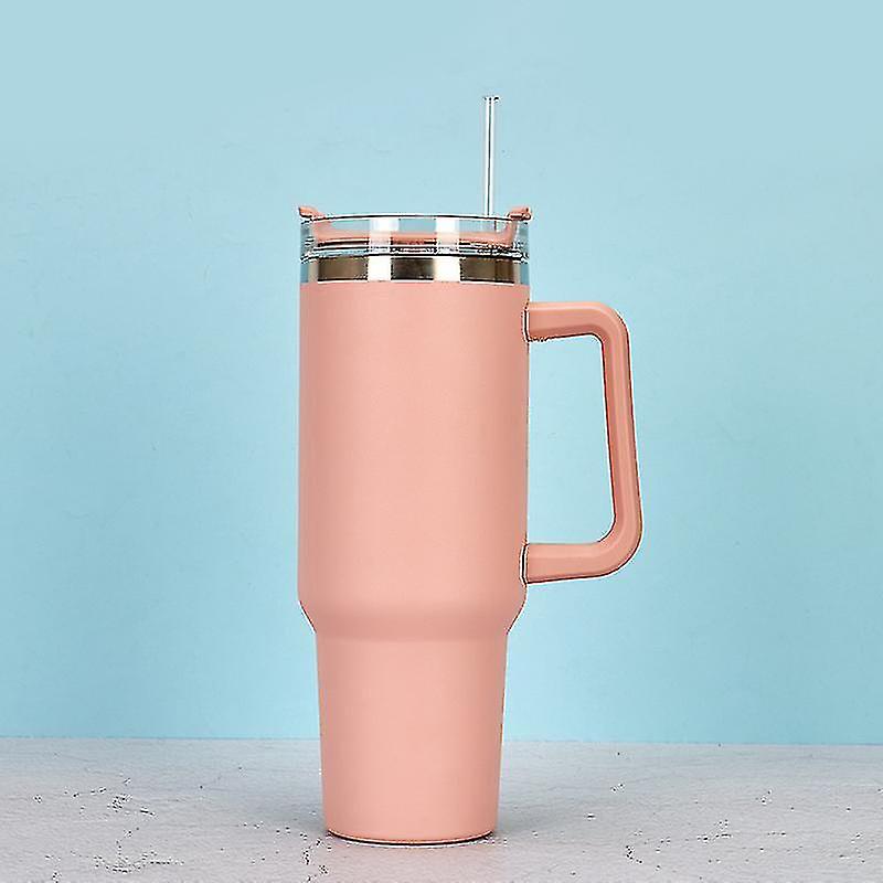 40oz Reusable Vacuum Quencher Tumbler With Straw, Leak Resistant Lid, Insulated Cup, Maintains Cold, Heat, And Ice For Hours