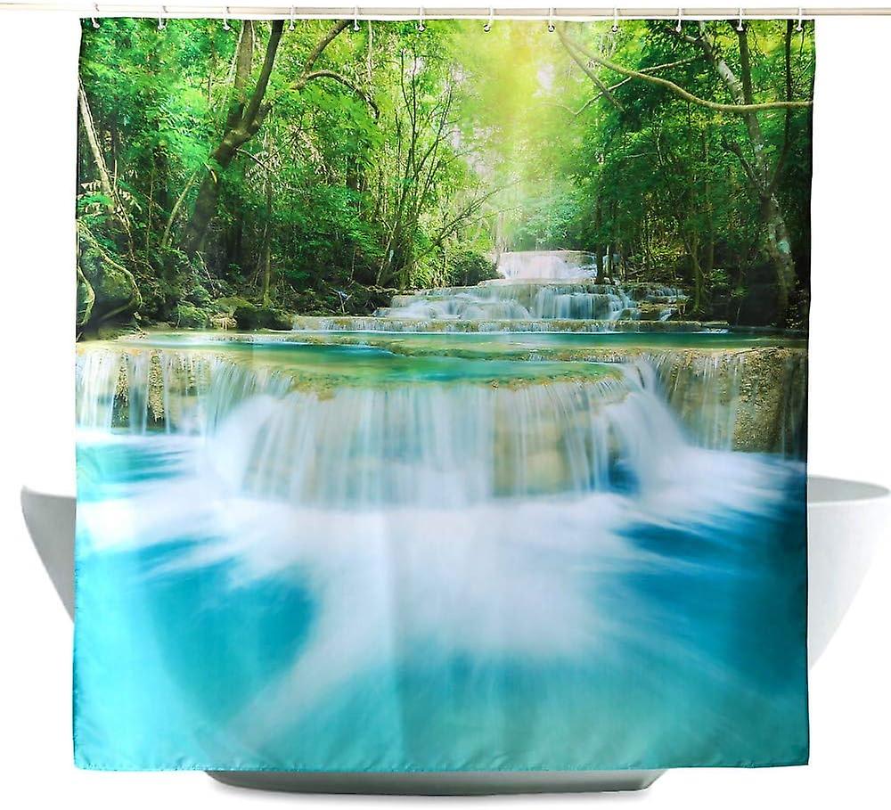 Machine Washable Antibacterial Polyester Fabric Shower Waterfall