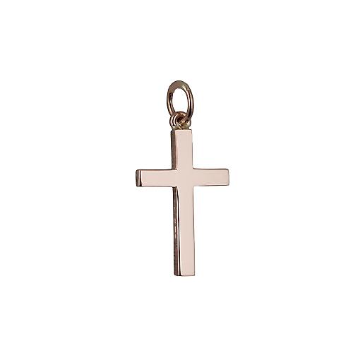 9ct Rose Gold 20x13mm plain solid block Cross