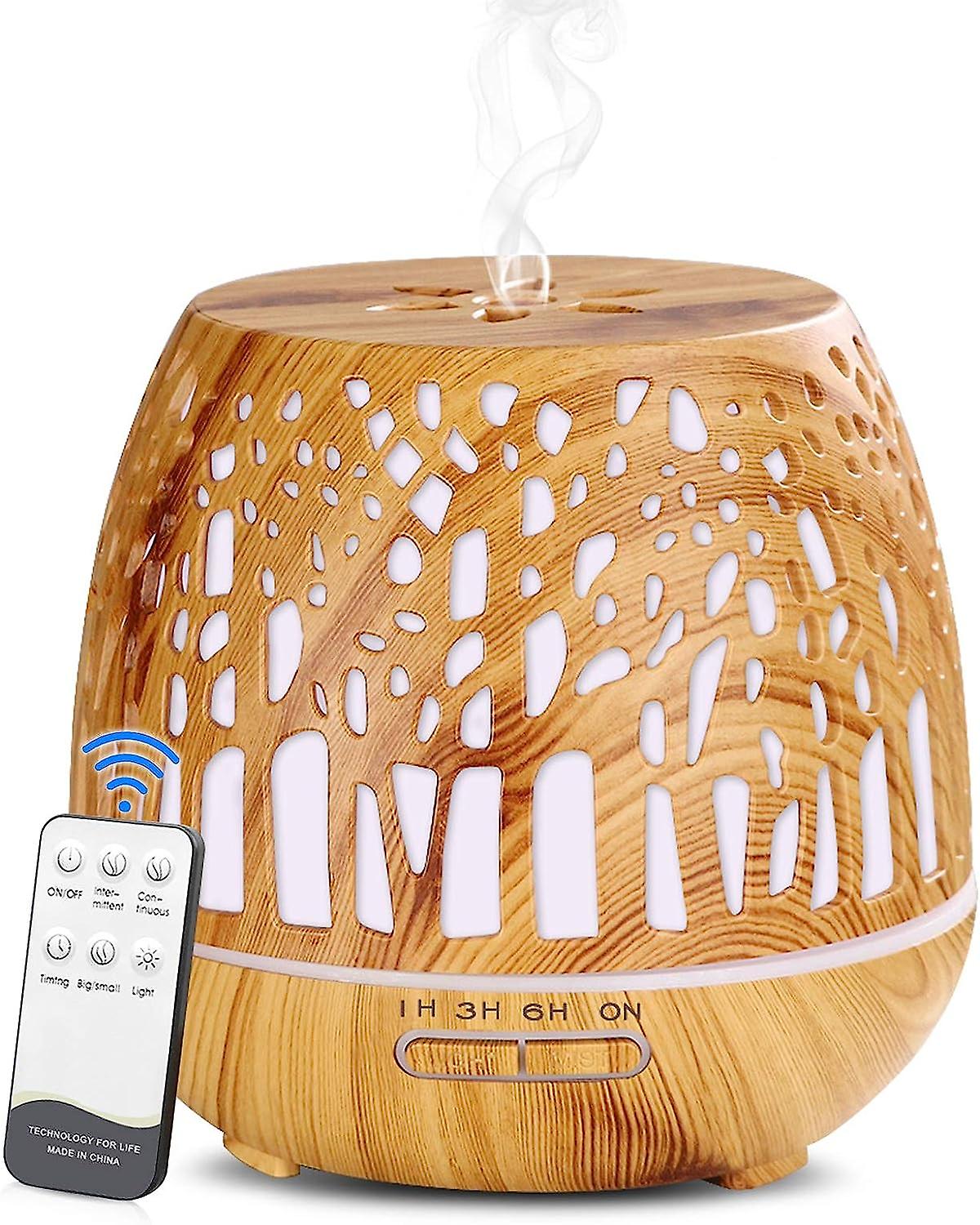 400ml Essential Oil Diffuser, BPA-Free Aromatherapy Diffuser Humidifier, Aroma Diffuser with Variable Color LED Light and 3 Timing Modes