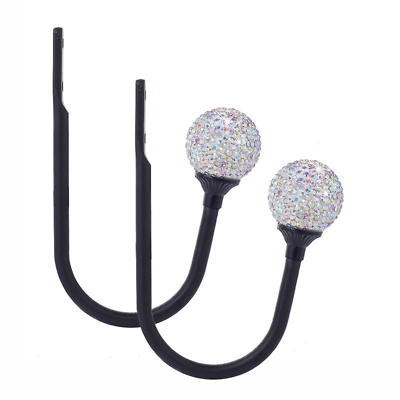 1 Pair Multifunctional Rhinestone Ball Bling Loop Holder Home Curtain Holdback Drapery Tieback
