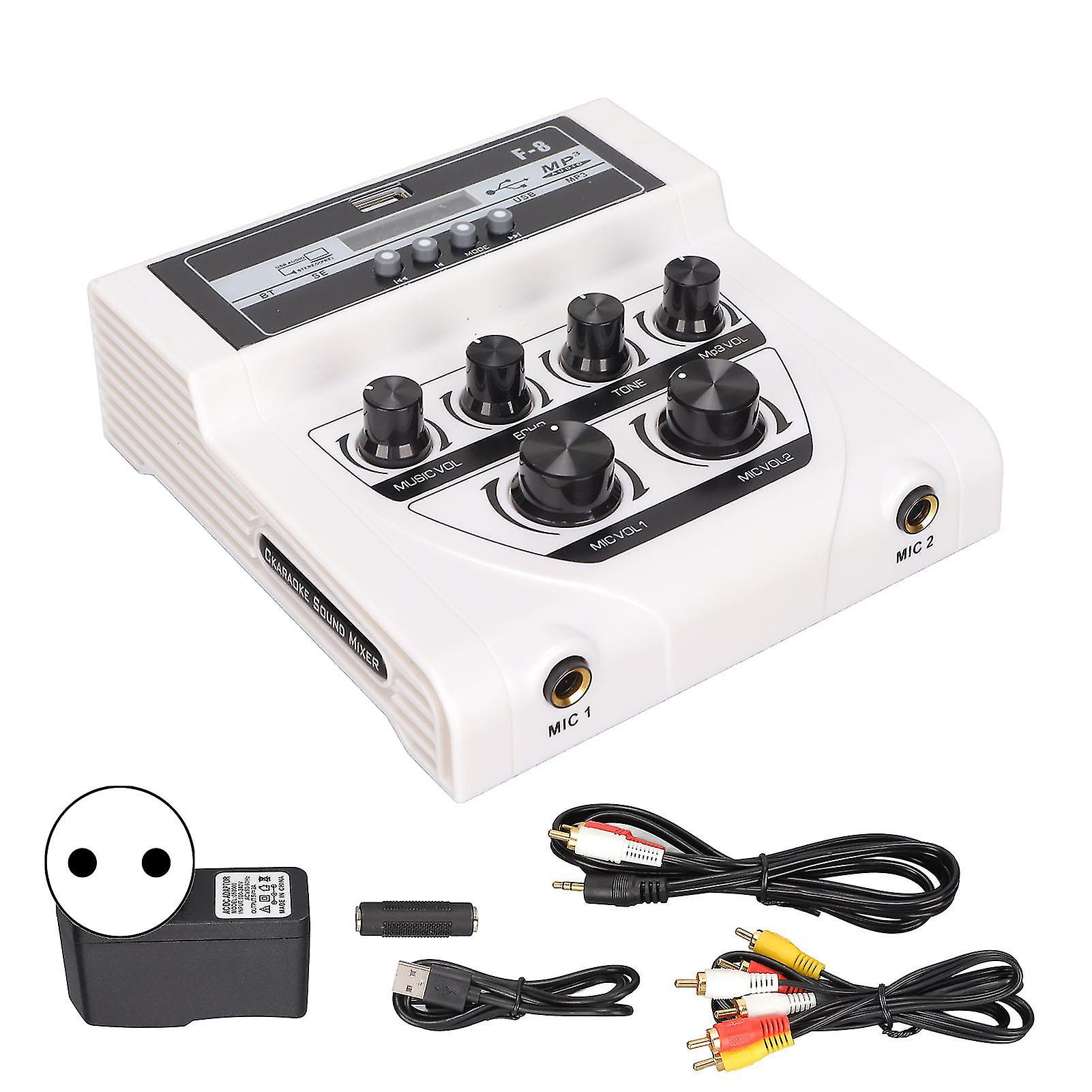 Mini Sound Mixer with BT, MP3, Recording for Home Karaoke - TV/PC/Smartphone EU Plug