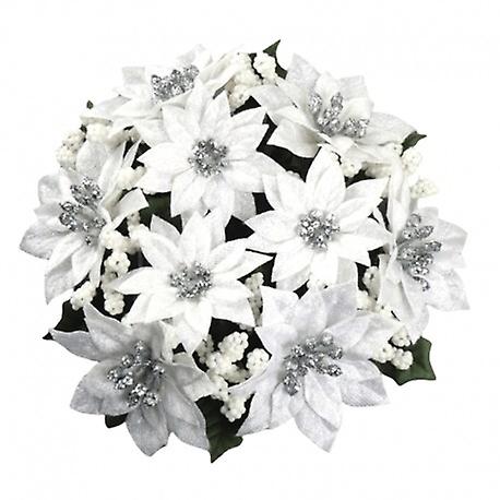 Light cuff for block lights white poinsettias, inner dimensions 7.8 and outer dimensions 20 cm