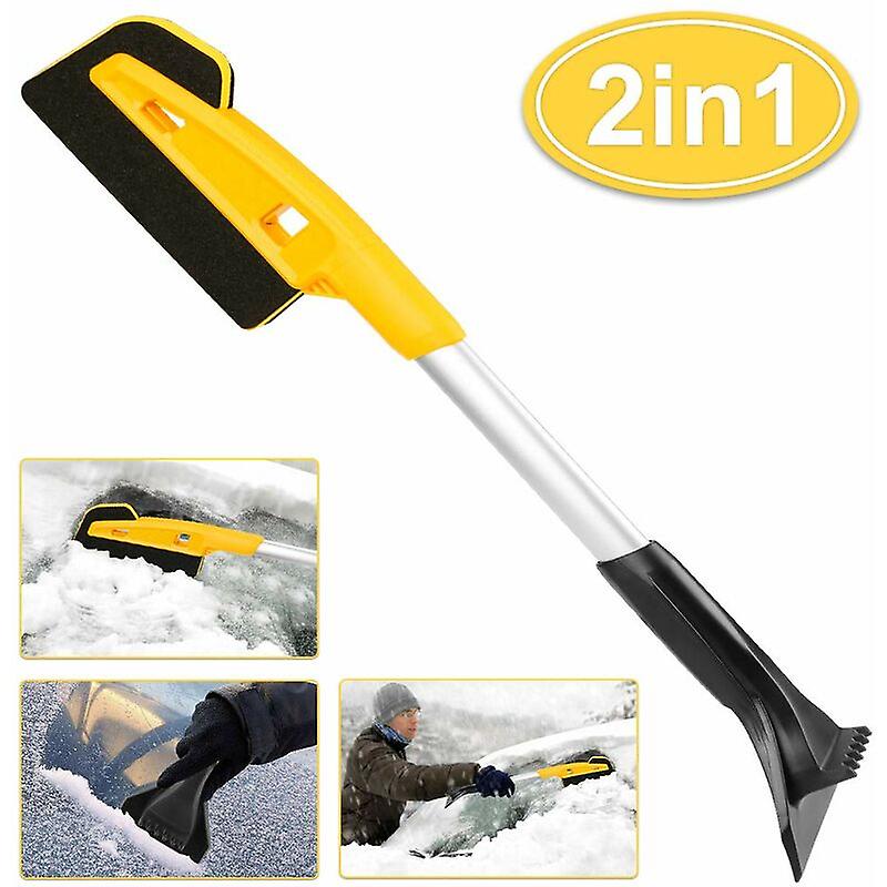 Snow Shovel and Maintenance Professional Ice Scraper, Car Ice Scraper Snow Brush, 2 in 1 Scraper Brush Suitable for Car Windows