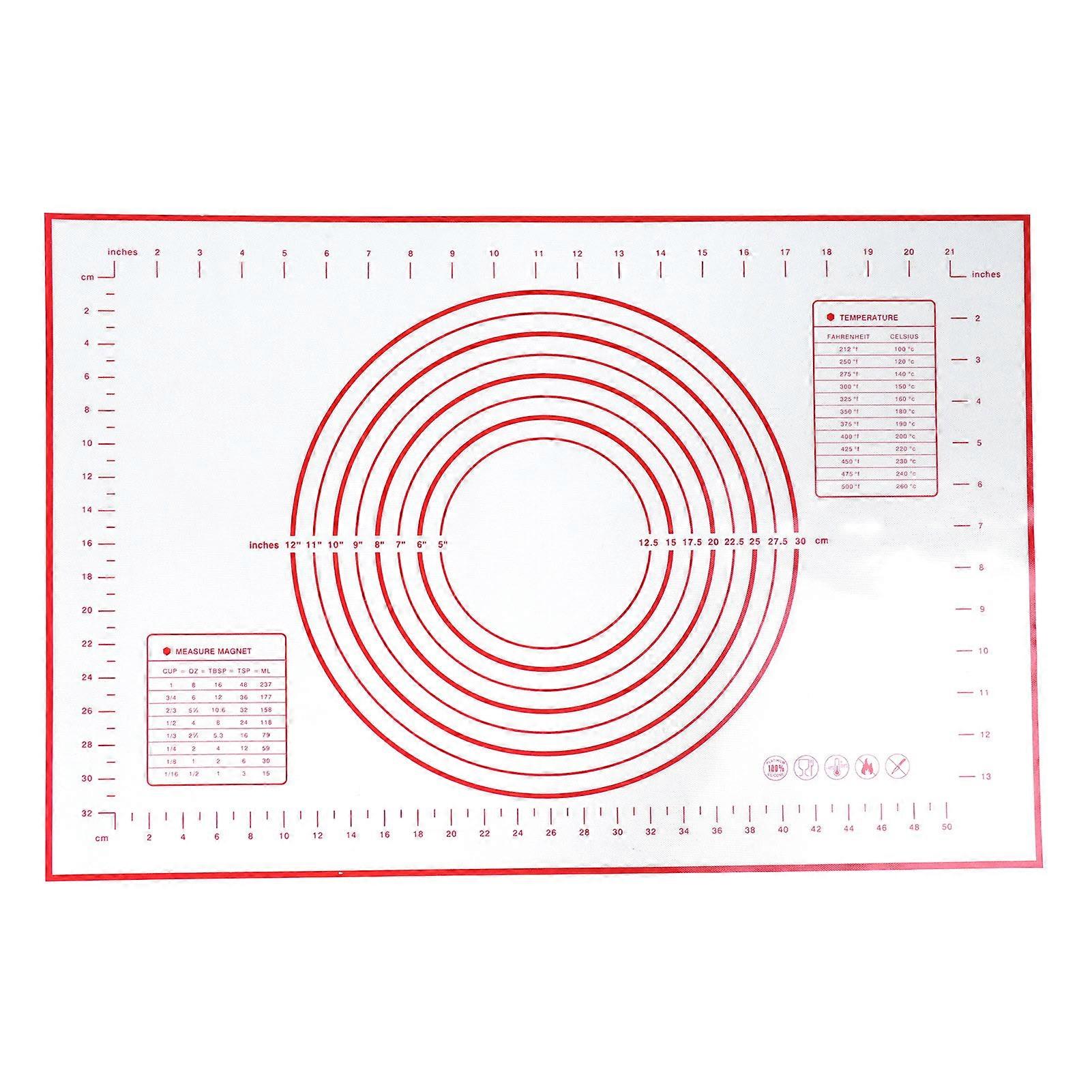 Tapis de cuisson antidérapant en silicone 40 x 60 cm (rouge)