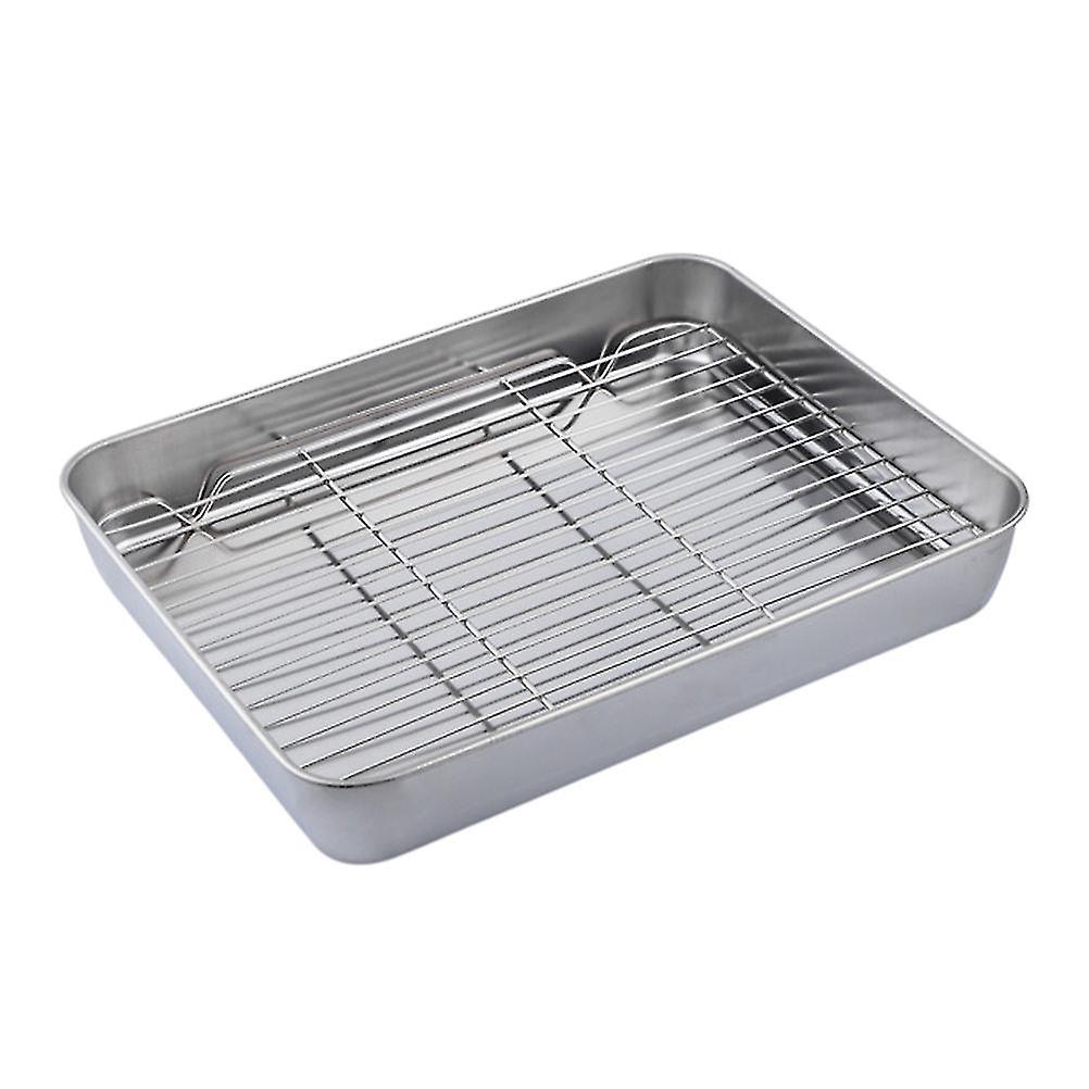 Metal Tray Cookie Sheet Rack Bbq Tray Rectangular Baking Tray Cake Cooling Rack Grid Net Baking Tray Premium Baking Pan