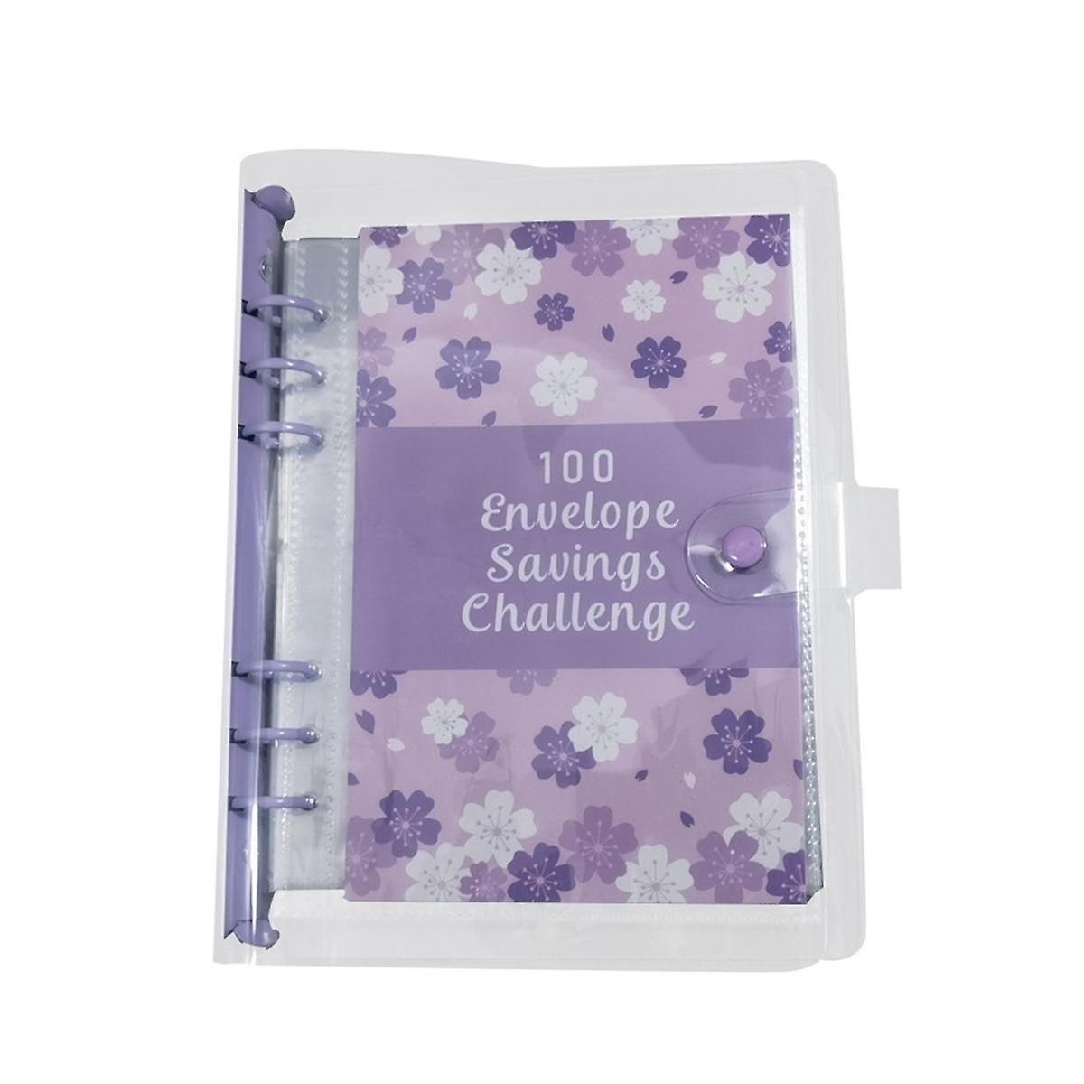 100 Envelope Challenge Binder Savings Binder for Save 5050 with Cash Envelopes for Budget Planning
