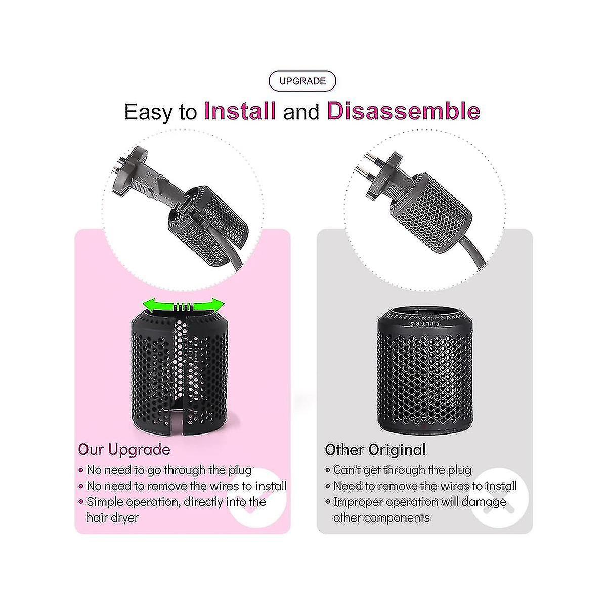Hair Dryer Inner Filter + Outer Filter Cage For Hair Dryer Hd01 Hd03 ...