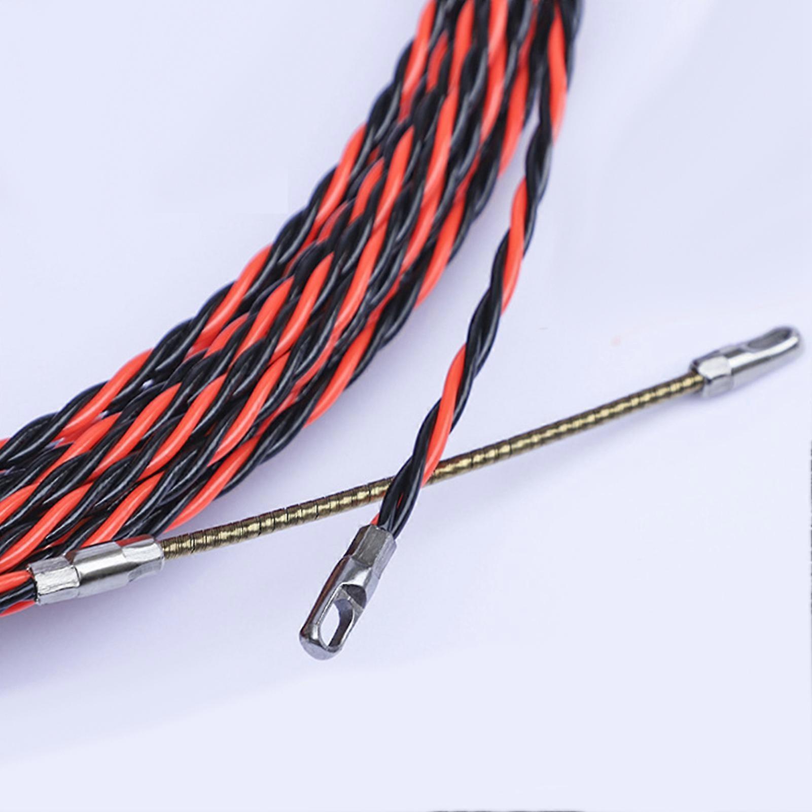 Wire Threader Flat Head Large Diameter Flexible 3 Strand Fish Tape Cable Puller for Electrician 20m / 65.6ft 