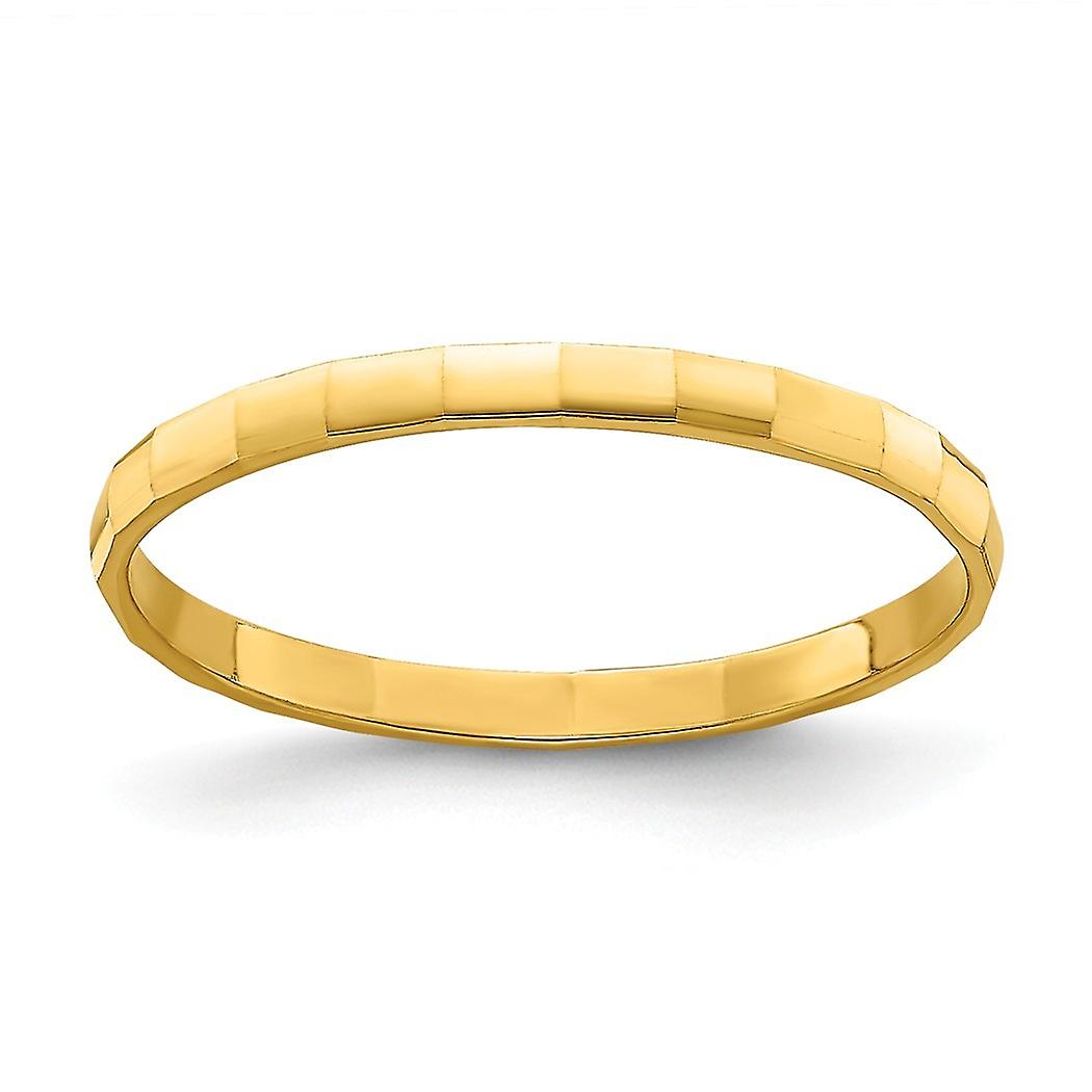 14k Gold Bamboo Ring [size 3]-Ring - .6 Grams