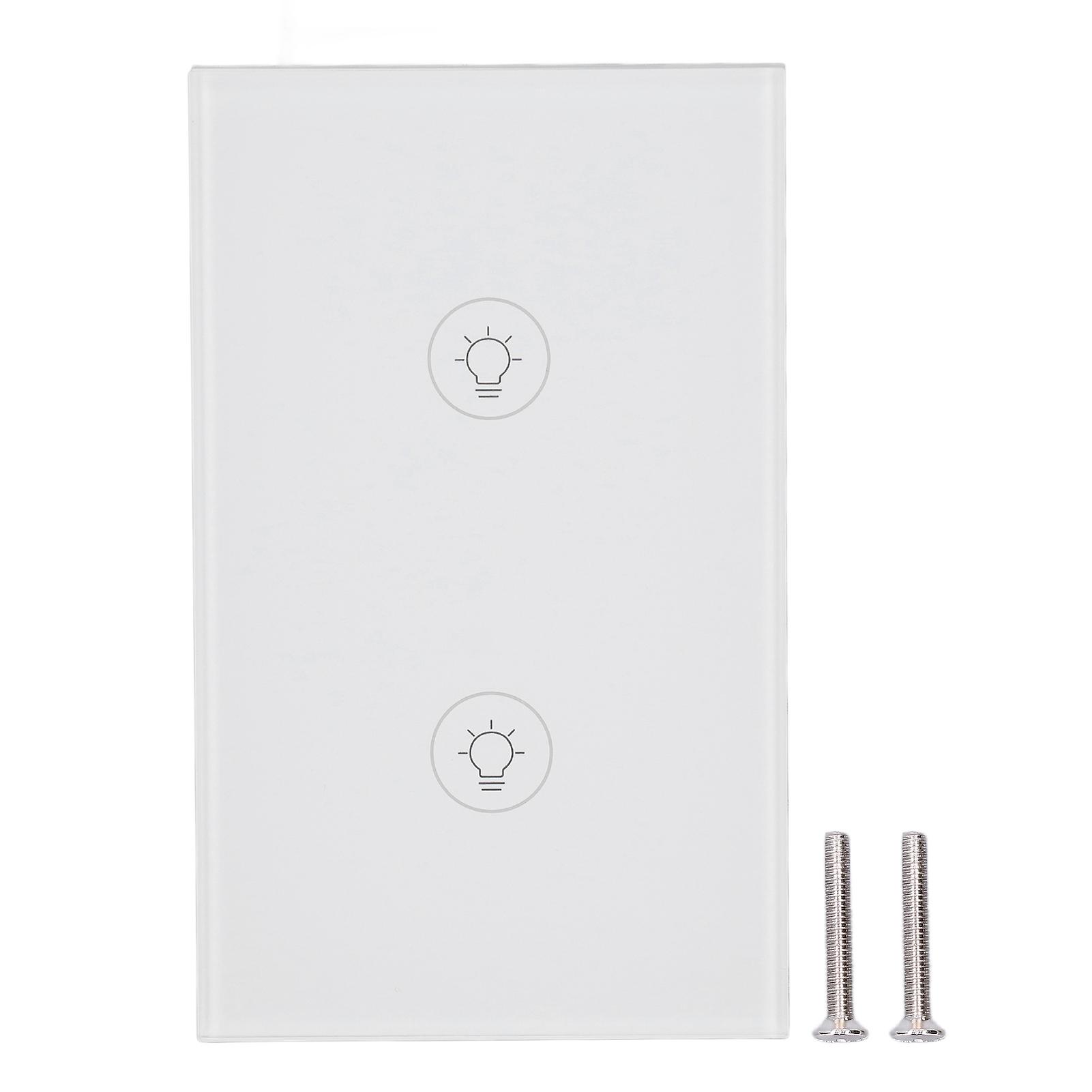 APP-Controlled Smart Touch Wall Switch with Tempered Glass for Home & Office, US Plug 90-250V
