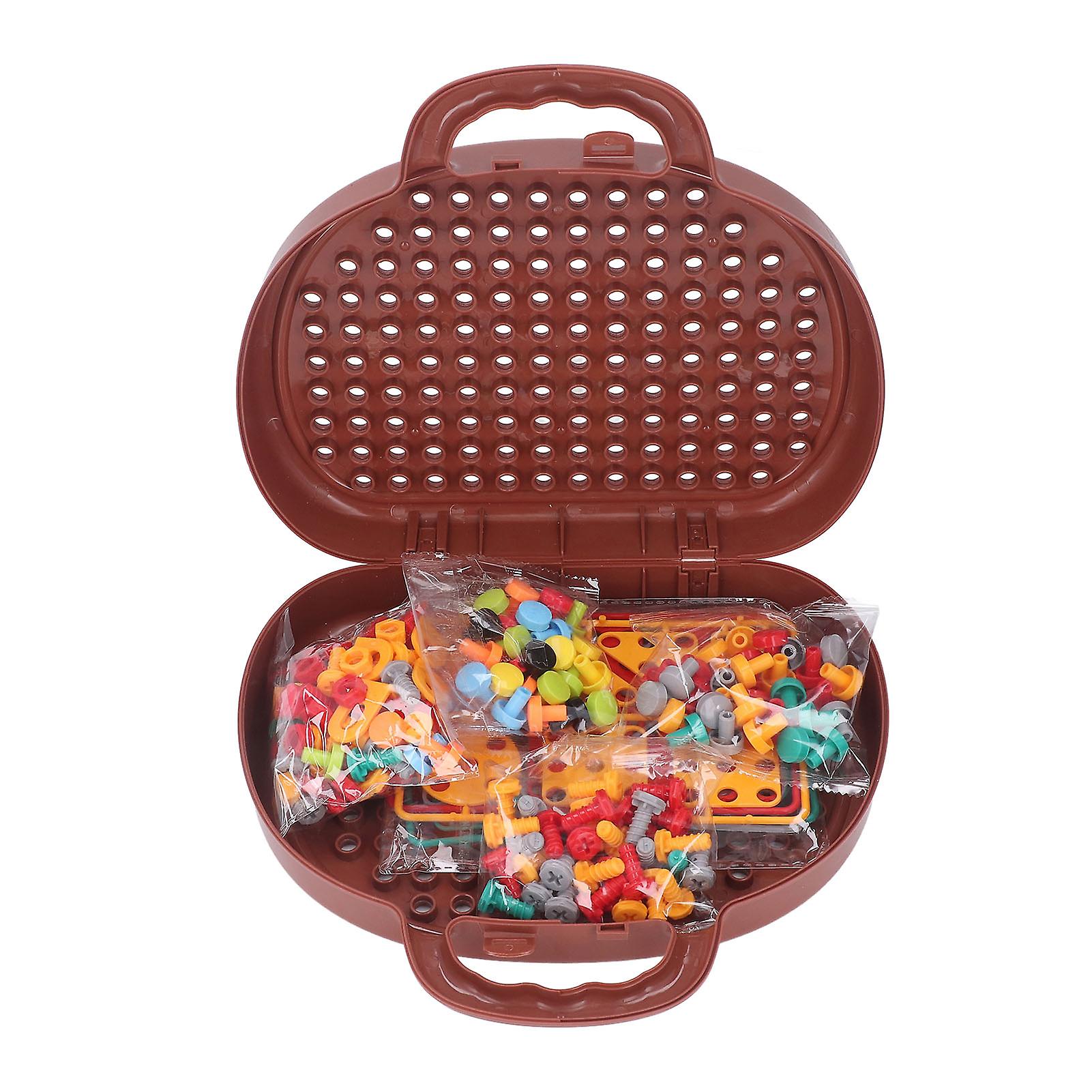 Drill Puzzle Set Steam Learning Toys with Electric Drill Screw Tool DIY Construction Engineering Building Blocks 